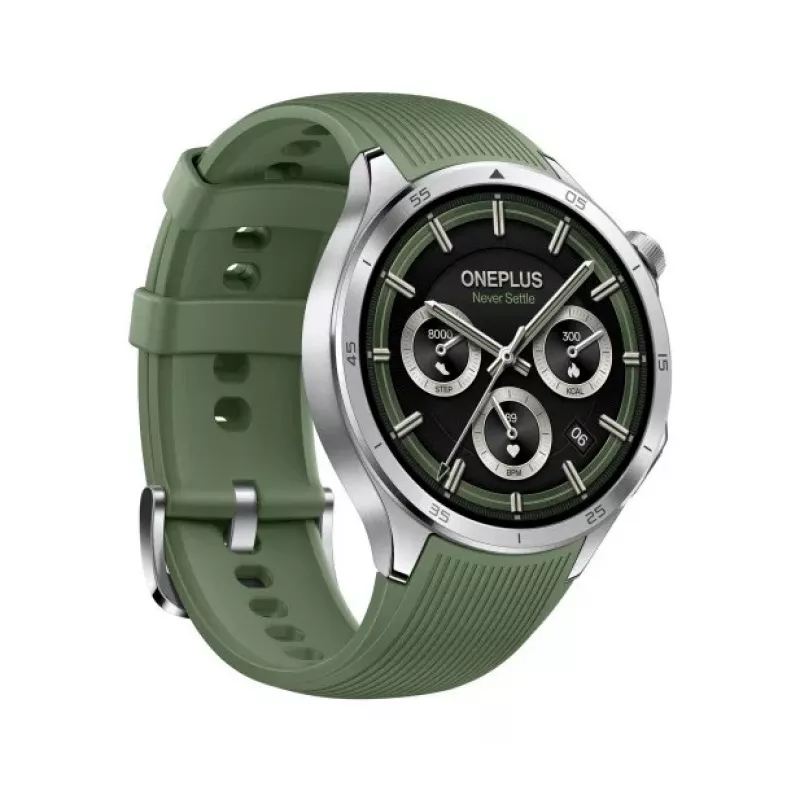 OnePlus Watch 3 Emerald Titanium smartwatch, 46 mm, AMOLED de 1,5 polegadas, GPS, bracelete de borracha verde