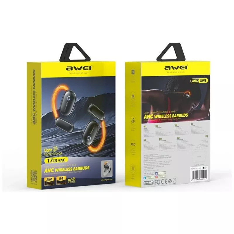 Auscultadores Bluetooth 5.4 TZ13 ANC Spinner preto