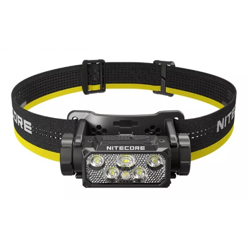 Lanterna frontal Nitecore HC60 UHE com bateria de 4000 mAh, 6-LED, à prova de água, resistente a choques, preto/amarelo