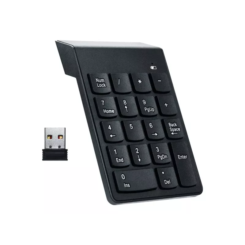 Gembird KPD-W-02 teclado numérico sem fios, 2,4 GHz, USB, 18 teclas, preto