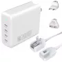 Carregador rápido de interior 4smarts 545200 — 200 W, 4× USB-C, 100–240 V, cabo de 1,5 m, branco