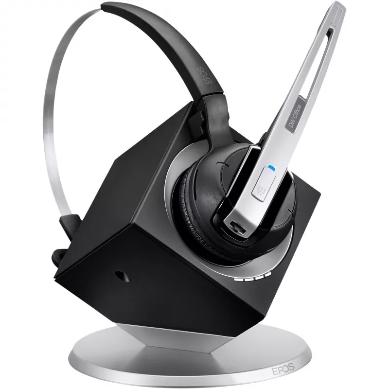 EPOS IMPACT DW Office ML - EU Headset sem fios in-ear, arco de cabeça, arco de nuca escritório/call center base de carregamento preto, prateado