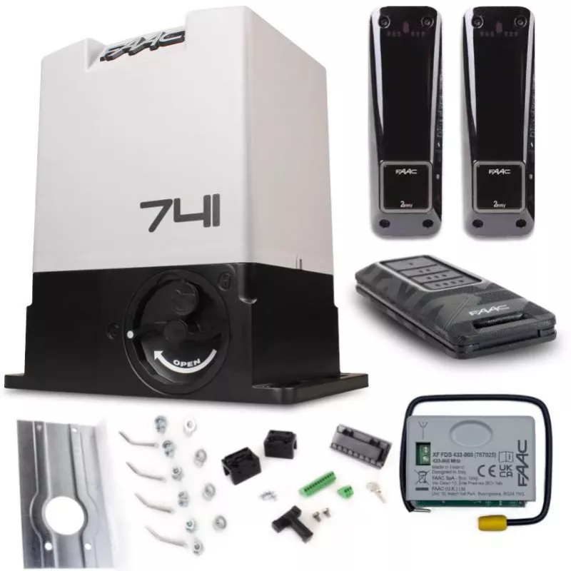 Motor para portão de correr FAAC Delta 3 Kit 741 — para portões até 900 kg, modelo de kit 741