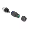 Conector DeLOCK M12 codificação A 5 pinos macho ligação por parafuso