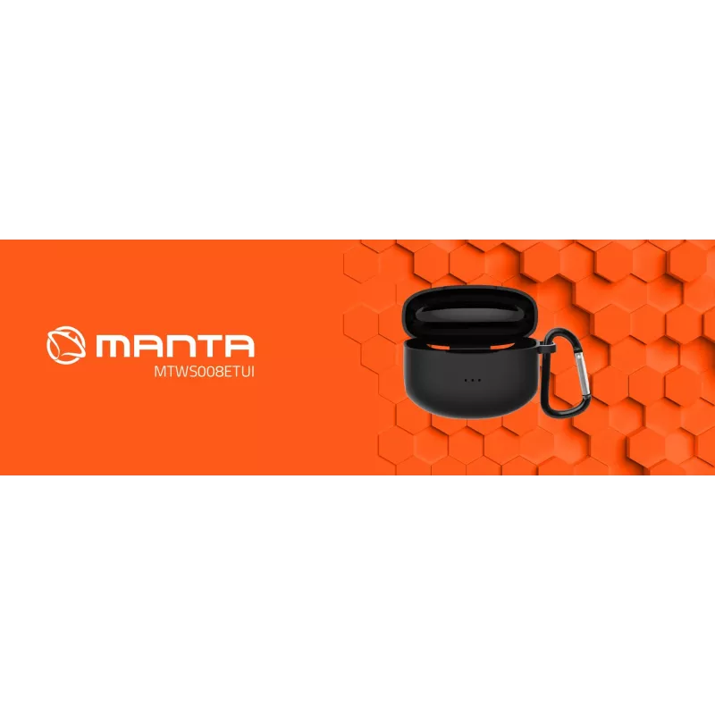 Capa de silicone Manta RYTMO para auriculares TWS, preto (MTWS008ETUI)