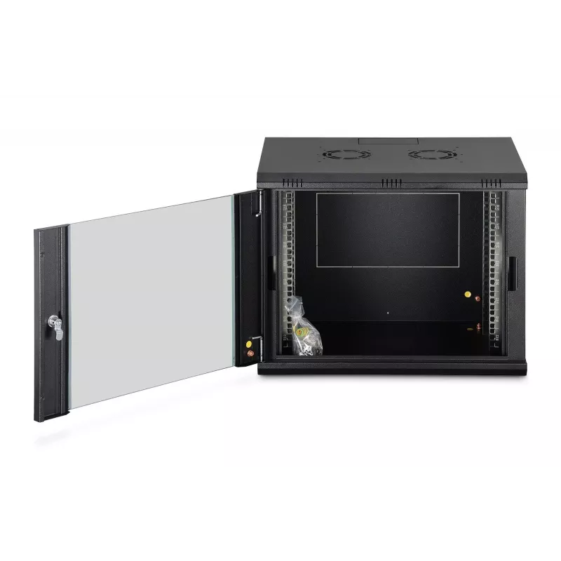 Armário de rack para montagem na parede DIGITUS Dynamic-N 9U, 600x450 mm (LxP), IP20, fechadura com chave, desmontado
