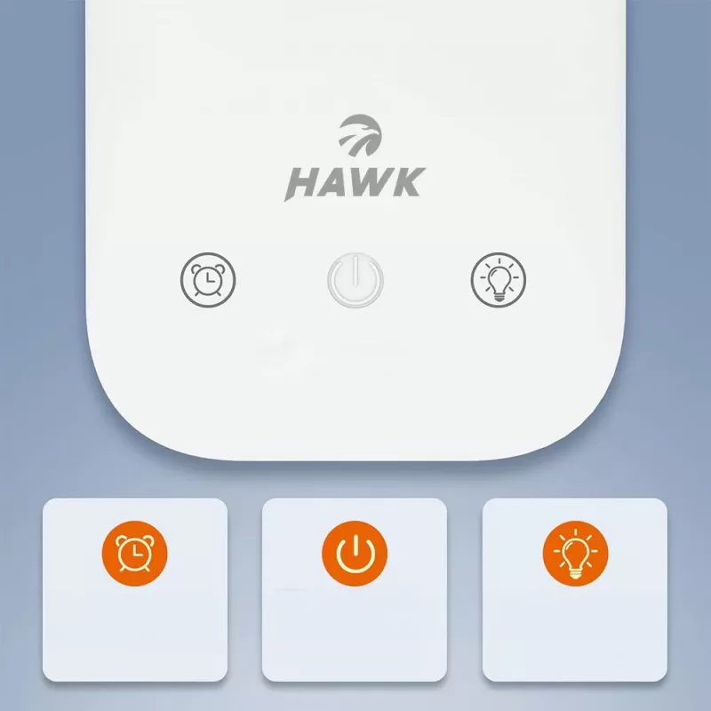 Candeeiro de mesa Hawk HW-LAMP01 branco LED com brilho regulável, braço ajustável