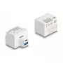 Módulo Keystone DeLOCK USB Type-A USB Type-C PD 20W branco