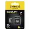 Intenso Performance - cartão de memória flash (microSDXC com adaptador SD) - 64GB - UHS-I U1 / Class10 - microSDXC UHS-I (3424490)