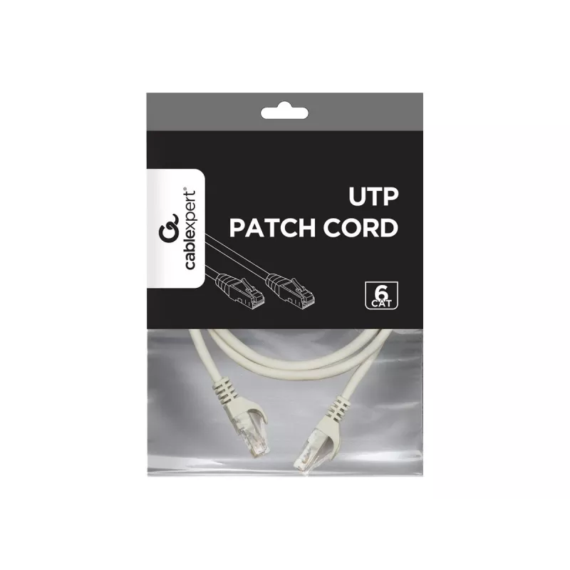 Cabo de rede Gembird Cat6 RJ-45 macho para RJ-45 macho 1 m, U/UTP, 24 AWG, cinzento