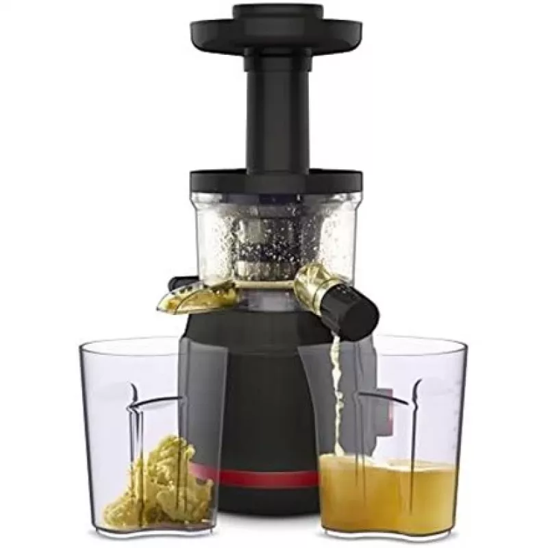 Tefal Juiceo ZC150838 extrator de sumo lento, 150 W, depósito de polpa de 0,8 l, preto/vermelho