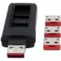 EXSYS EX-1114-R bloqueio de porta USB Type-A, 4x tampa bloqueável para conectores fêmea USB-A com chave, vermelho