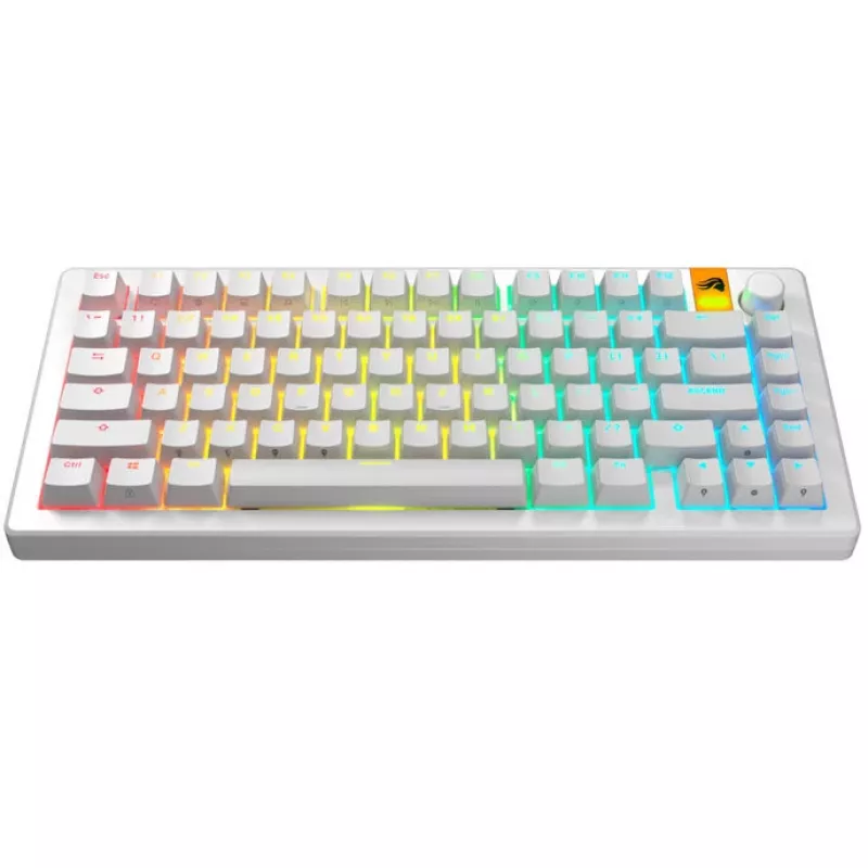 Teclas GLORIOUS GPBT Backlit — PBT branco, layout ANSI