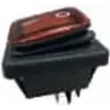 Interruptor de balancim BACHMANN 924.178 preto/vermelho Série 3627, iluminado, 2p. (924178)