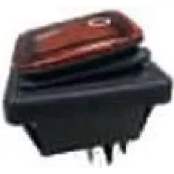 Interruptor de balancim BACHMANN 924.178 preto/vermelho Série 3627, iluminado, 2p. (924178)