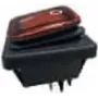 Interruptor de balancim BACHMANN 924.178 preto/vermelho Série 3627, iluminado, 2p. (924178)