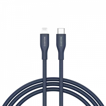Cabo USB-C para Lightning CANYON CLNM60 60W MFi 1 m silicone azul