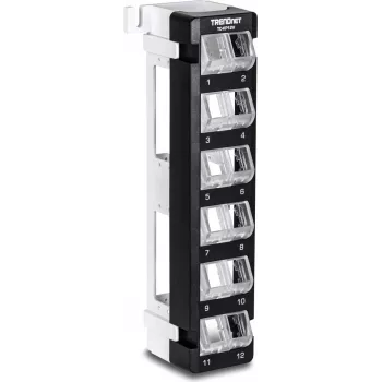 TRENDnet TC-KP12V keystone patch panel 12 portas em branco angular montagem na parede - patch panel