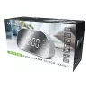 Rádio-relógio Muse M-170CMR — rádio-relógio digital, ecrã LED de 1,2 polegadas, FM, AC 230V, backup AAA, espelho/branco