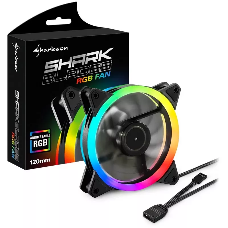 SHARKOON SHARK Blades 120mm ARGB Ventoinha para caixa - Preto