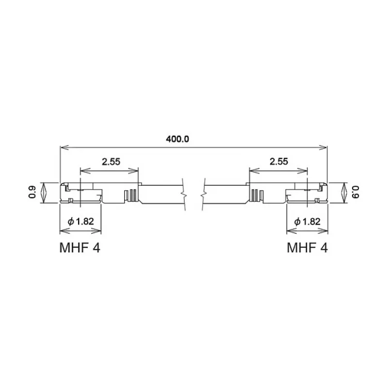Cabo coaxial DeLOCK 89645 0,4 m MHF IV HSC MXHP32 preto dourado