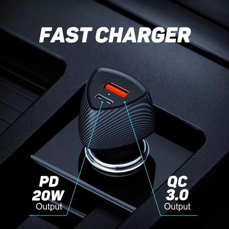 Carregador de automóvel Tellur FCC10 38W 6A PD20W QC3.0 – fonte de alimentação USB-C e USB-A para automóvel