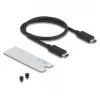 Caixa para SSD DELOCK 42025 para 1 x M.2 (PCIe, USB4 Gen4, USB-C) cinzenta, alumínio