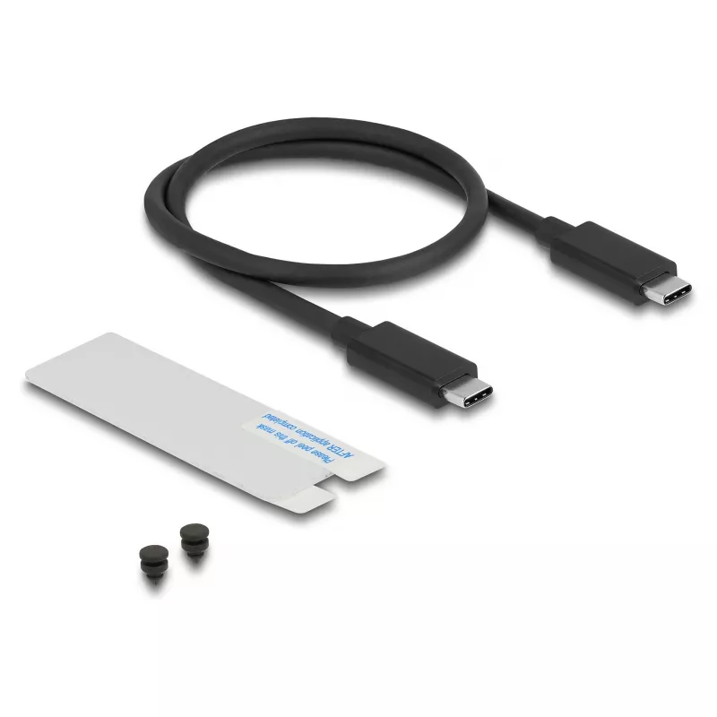 Caixa para SSD DELOCK 42025 para 1 x M.2 (PCIe, USB4 Gen4, USB-C) cinzenta, alumínio