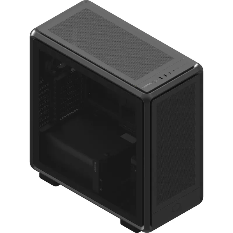 Caixa de PC Midi Tower Cooler Master MasterFrame 600 Mesh — preto, suporta ATX/EATX, 2x200 mm ventoinhas frontais, suporte para ventoinhas frontais/laterais, 2x 3,5