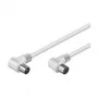 Cabo de ligação de antena em ângulo Wentronic Goobay, branco, 2,5 m - ficha IEC/coaxial 90° conector fêmea IEC/coaxial 90° (11521)