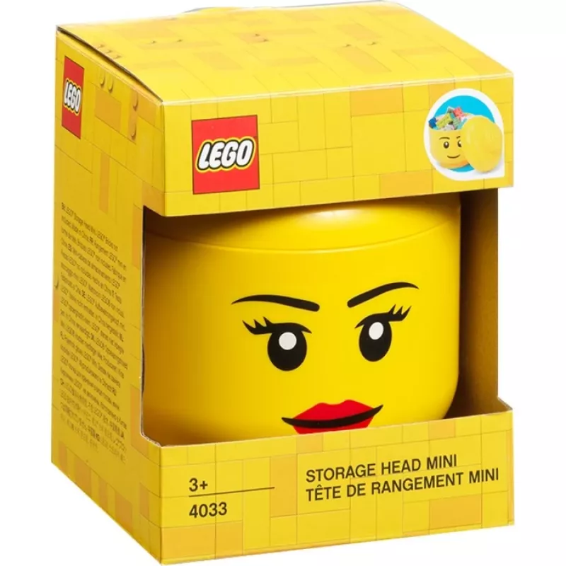 Storage-Head-Mini da Room Copenhagen – recipiente de arrumação compatível com LEGO 40331725, design Copenhagen Girl