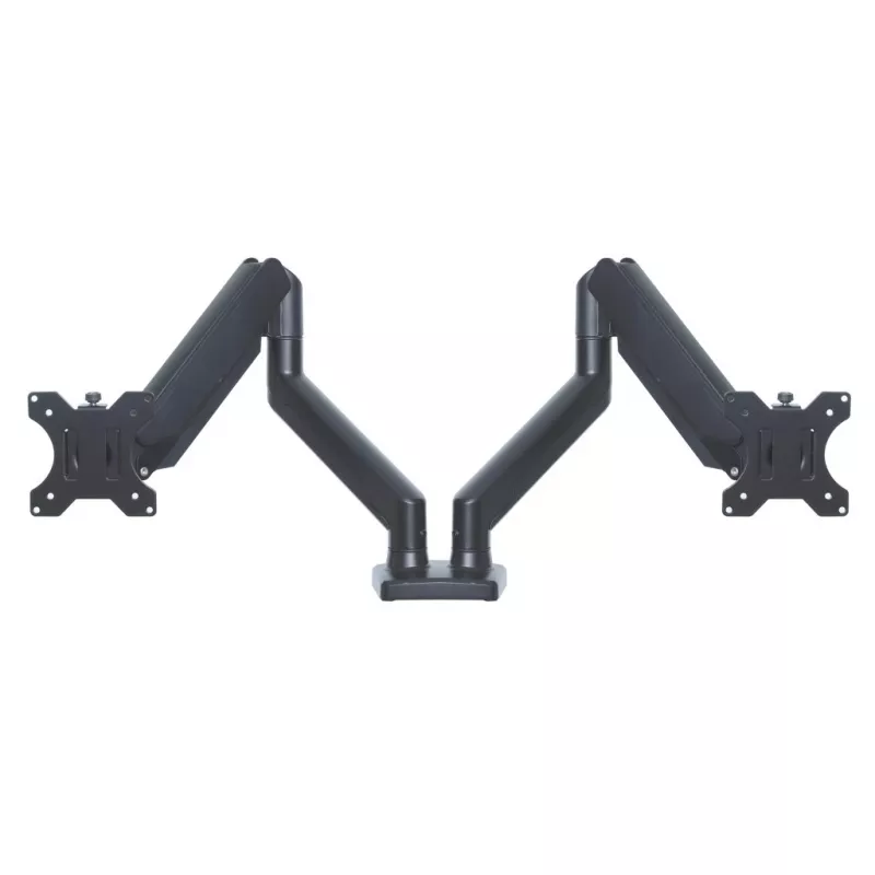 Suporte de mesa para monitor ART RAMM UM-116 para 2 monitores 13–32 polegadas, suporte de braço duplo ajustável em altura