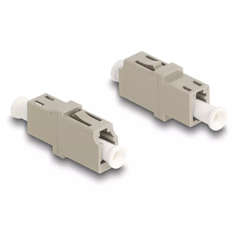 Acoplador de fibra ótica DeLOCK LC simplex fêmea para LC simplex fêmea OM1/OM2 bege