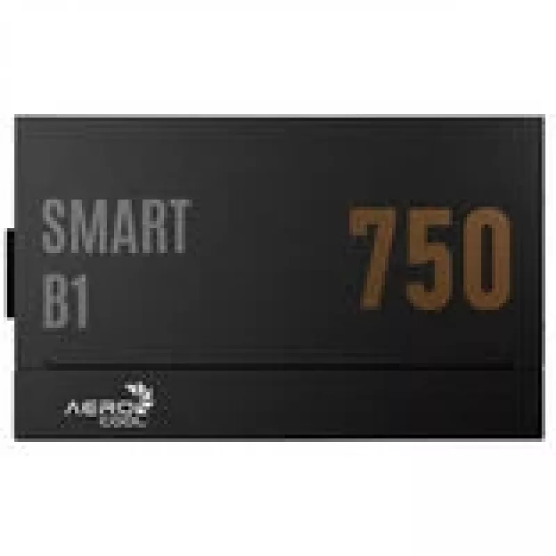 Fonte de alimentação AeroCool Smart B1 80 PLUS Bronze, PCIe 5.1, ATX 3.1 – 750 Watt, preta