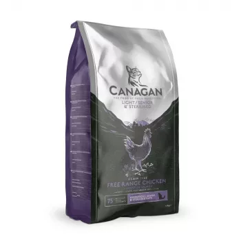 Ração seca para gatos Canagan Light/Senior 1,5kg