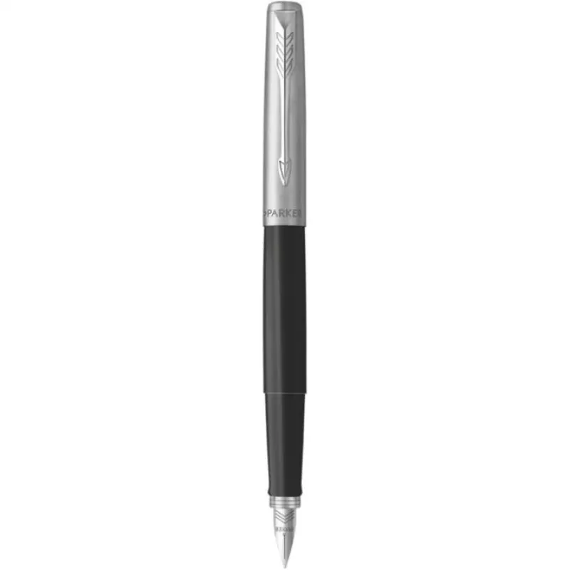 Caneta de tinta permanente Parker 2096430 preto aço inoxidável