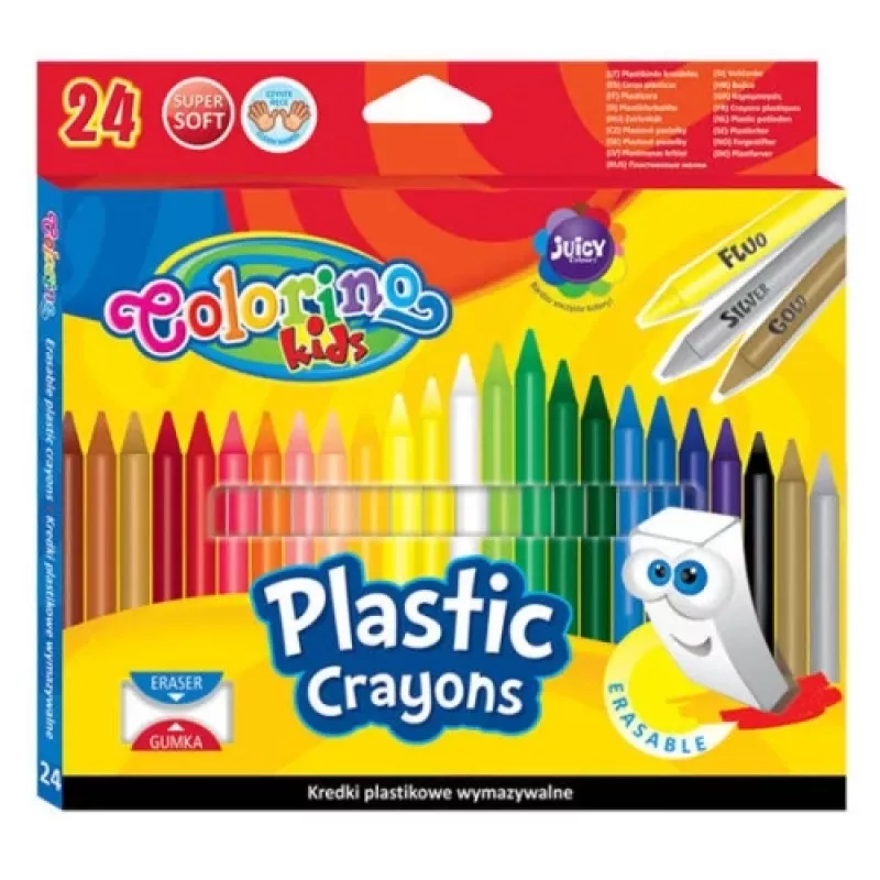 Tintas plásticas apagáveis Colorino Kids 24 cores