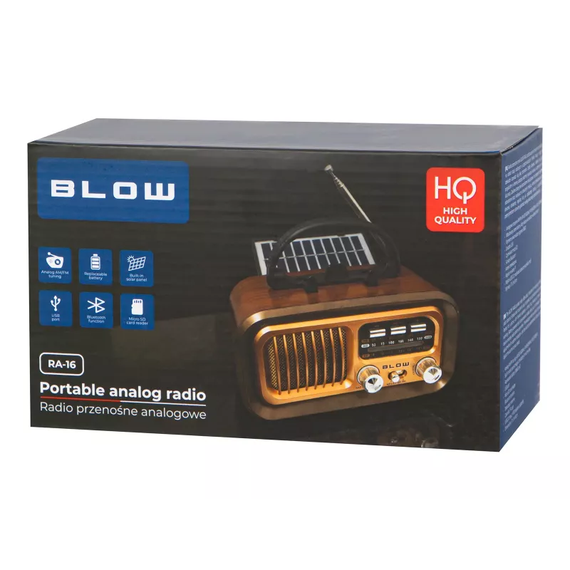 Rádio AM/FM analógico portátil RA16 Solar