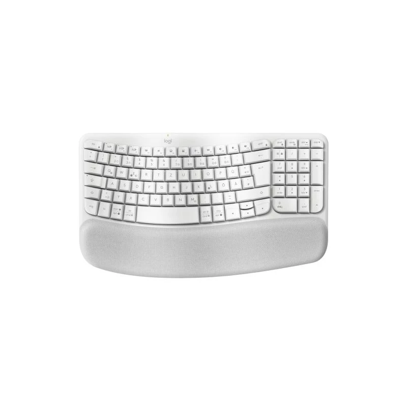 Teclado Logitech Wave Keys escritório RF sem fios Bluetooth QWERTZ alemão branco