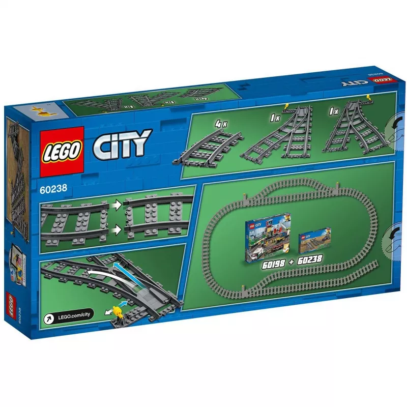 Conjunto de construção LEGO City 60238 – agulha de via e acessórios para conjuntos de brincar