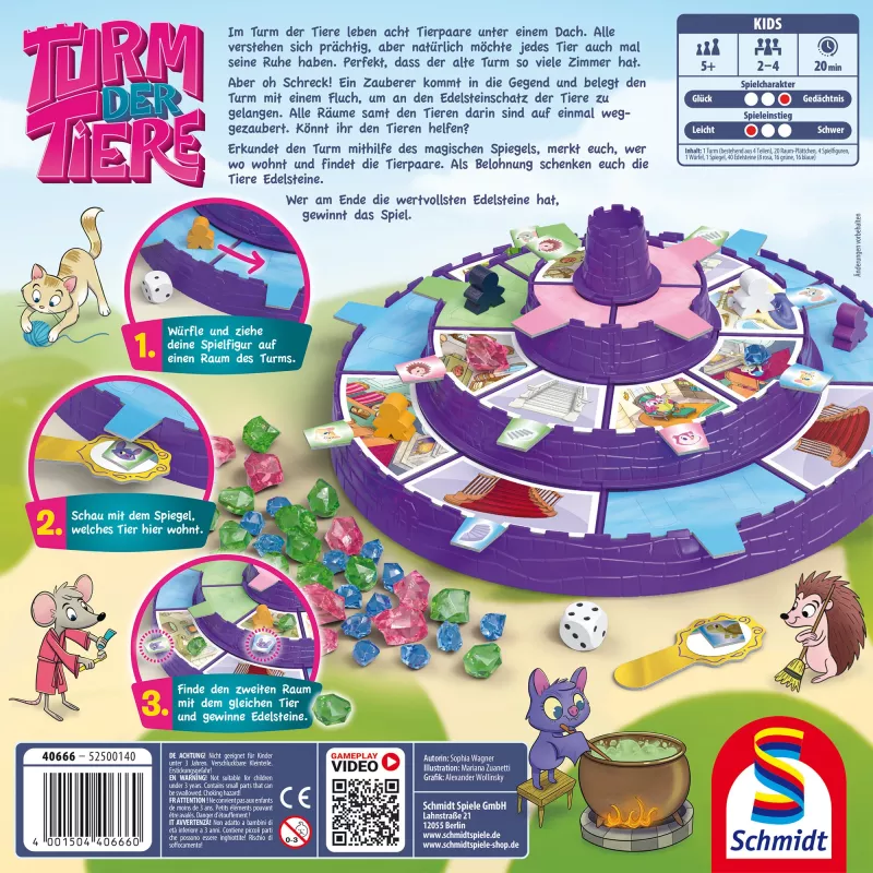 Schmidt Spiele Turm der Tiere, jogo de tabuleiro