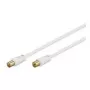 Cabo de ligação de antena Wentronic Goobay, 100% blindado, dourado, branco, 7,5 m - ficha coaxial conector fêmea coaxial (67286)