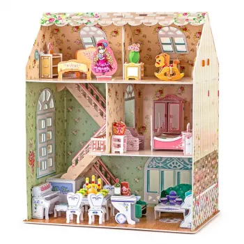 Kit de montagem de casa de bonecas CubicFun P645H — montagem 3D em papel/cartão, Dreamy