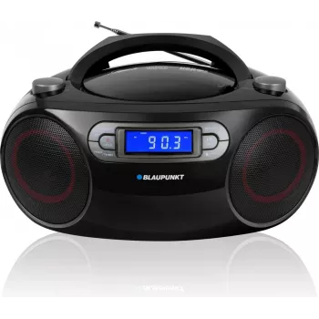 Boombox FM PLL CD/MP3/USB/AUX/Relógio/Alarme