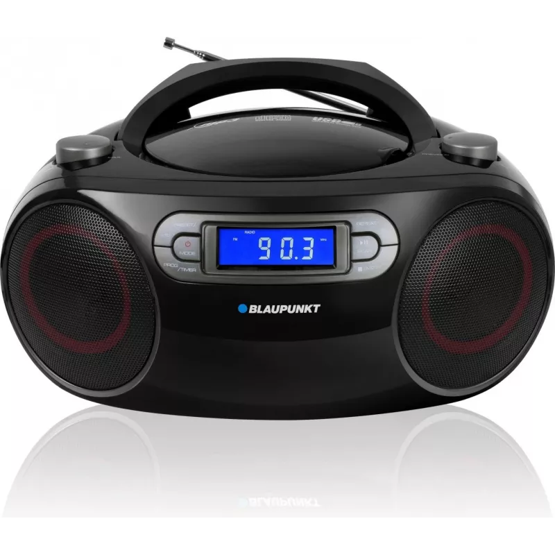 Boombox FM PLL CD/MP3/USB/AUX/Relógio/Alarme