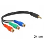 Cabo de áudio DeLOCK 62499 0,24 m 3,5 mm para 3× RCA preto