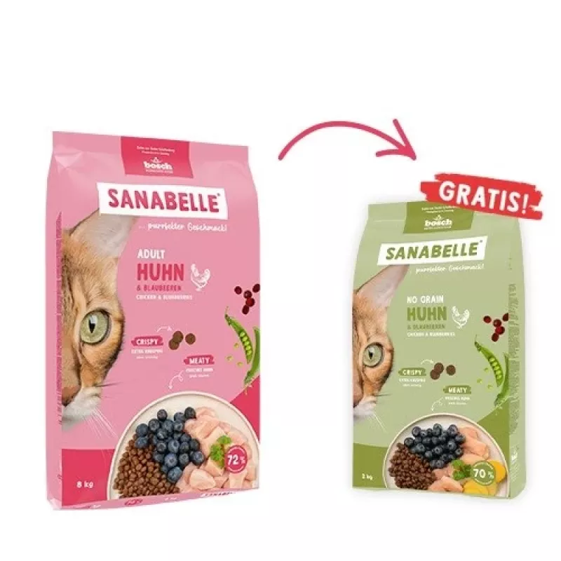 BOSCH Sanabelle Adult Chicken & Blueberries - Alimento Seco para Gatos - 2 kg