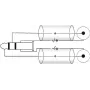 Cabo adaptador Omnitronic jack 3,5 mm para 2x RCA, ficha 90°, 0,5 m