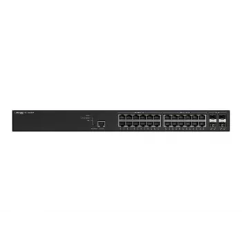 Switch gerido LANCOM GS-3628XP, 24× portas 2,5G RJ-45, PoE, L2/L3, montagem em rack 1U