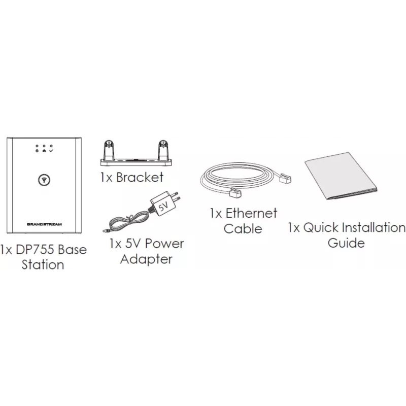 Estação base DECT Grandstream DP755 Preto